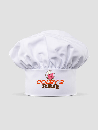 BBQ White Embroidered Chef Hat