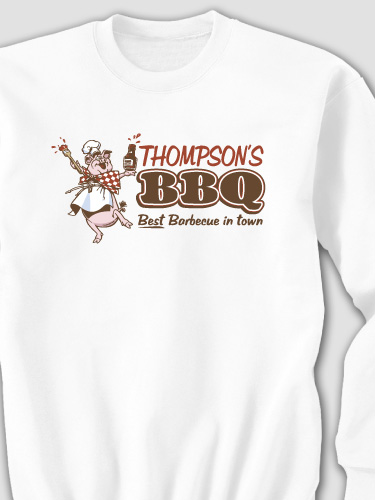 BBQ White Adult Sweatshirt