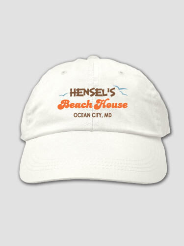 Beach House White Embroidered Hat