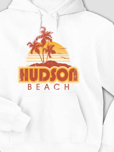 Beach White Adult Hooded Sweatshirt