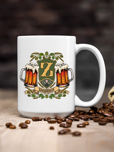 Beer Coat Of Arms White Ceramic Coffee Mug (single)