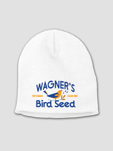 Bird Seed White Embroidered Beanie