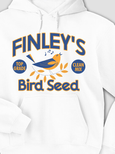 Bird Seed White Adult Hooded Sweatshirt