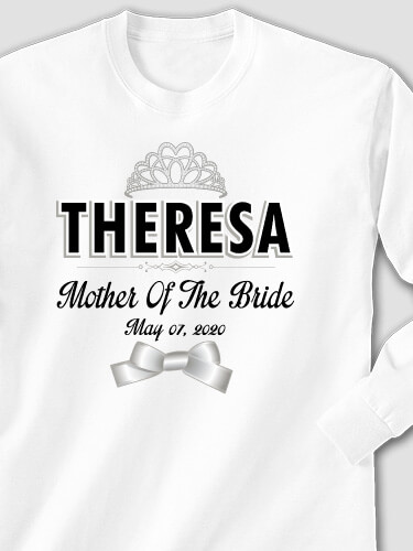 Bridal Party Girls White Adult Long Sleeve