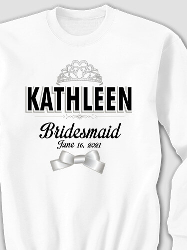 Bridal Party Girls White Adult Sweatshirt