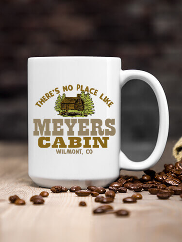 Cabin White Ceramic Coffee Mug (single)