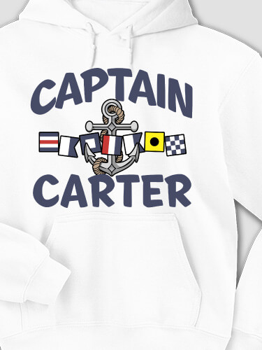 Captain White Adult Hooded Sweatshirt