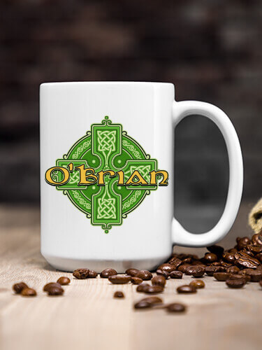 Celtic Cross White Ceramic Coffee Mug (single)