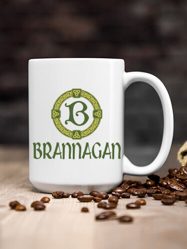 Monogram Illustrated Wreath Coffee Mug Initial Mug With Illustrated Wreath  Personalized Coffee Mug 