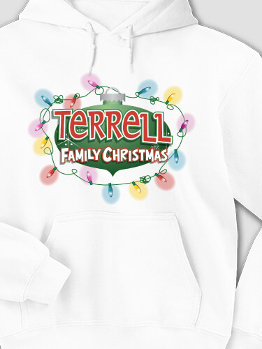 Christmas Lights White Adult Hooded Sweatshirt