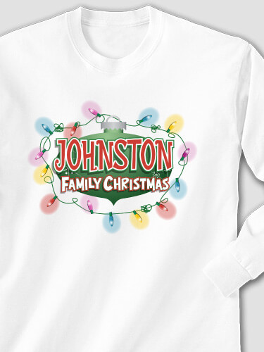 Christmas Lights White Adult Long Sleeve