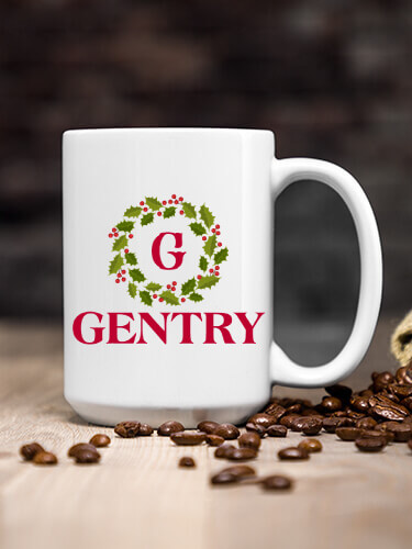 White Christmas Monogram Personalized ceramic-coffee-mug 