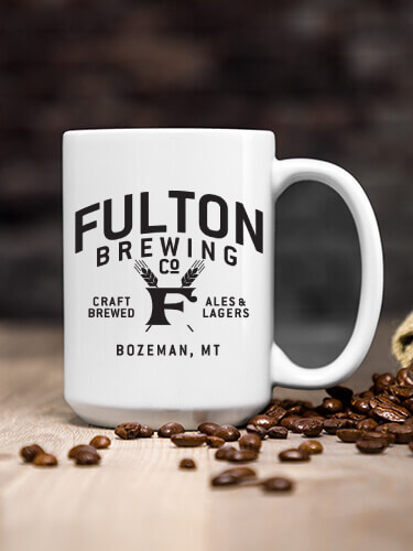 Classic Brewing Company White Ceramic Coffee Mug (single)