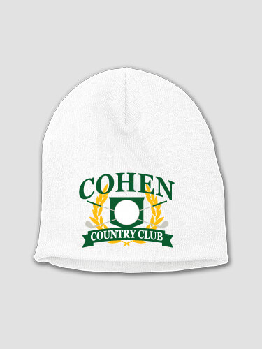 Classic Country Club White Embroidered Beanie