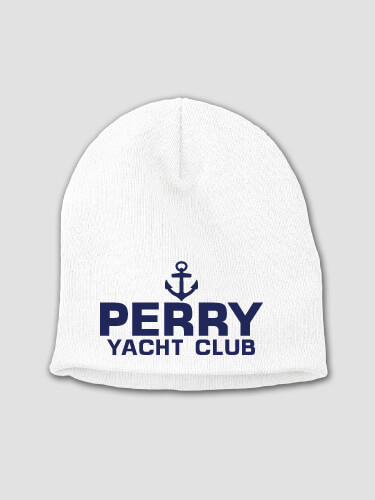 Classic Yacht Club White Embroidered Beanie