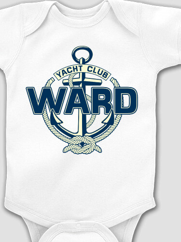 Classic Yacht Club White Baby Bodysuit