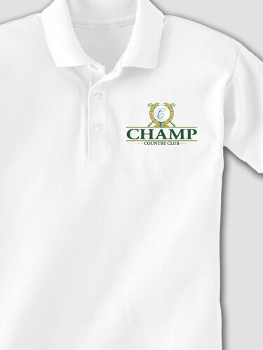 Country Club White Embroidered Polo Shirt