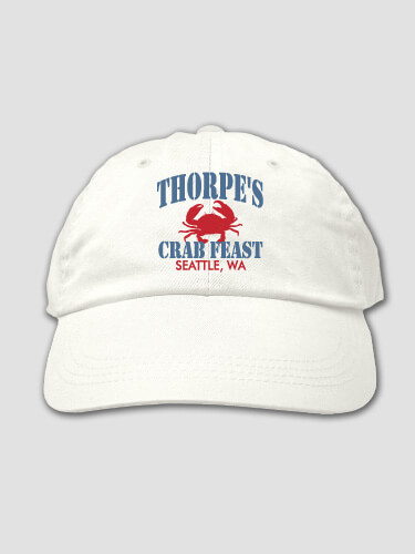 Crab Feast White Embroidered Hat