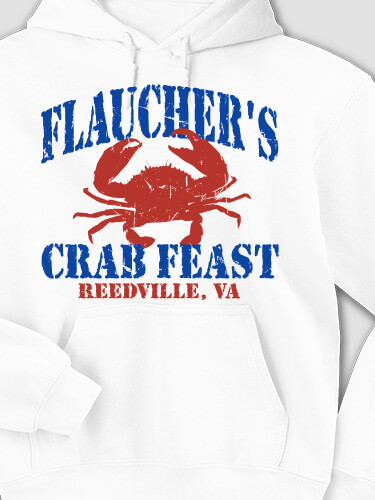 Crab Feast White Adult Hooded Sweatshirt
