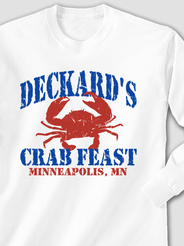 Crab Feast White Adult Long Sleeve