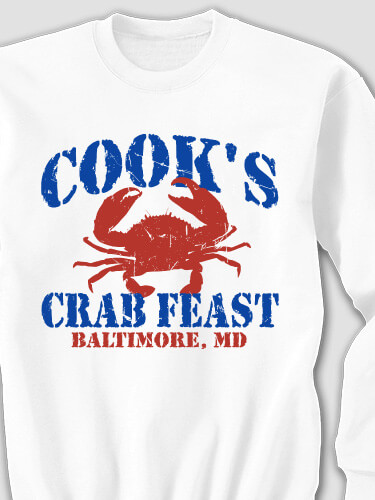 Crab Feast White Adult Sweatshirt