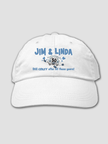 Crazy Anniversary White Embroidered Hat