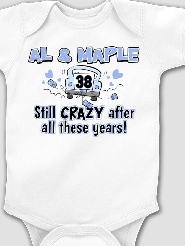 Crazy Anniversary White Baby Bodysuit