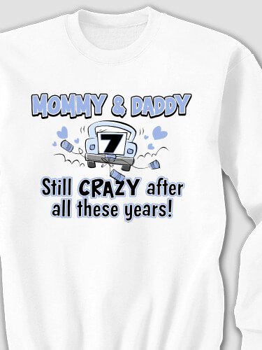 Crazy Anniversary White Adult Sweatshirt
