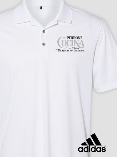 Cucina White Embroidered Adidas Polo Shirt