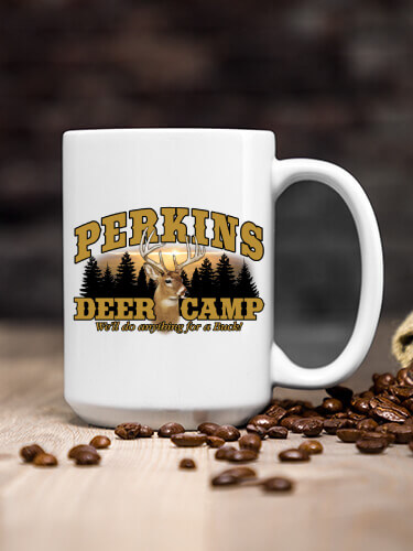 Deer Camp White Ceramic Coffee Mug (single)