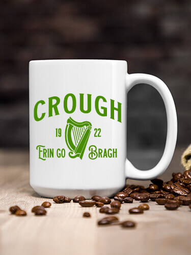 Erin Go Bragh White Ceramic Coffee Mug (single)