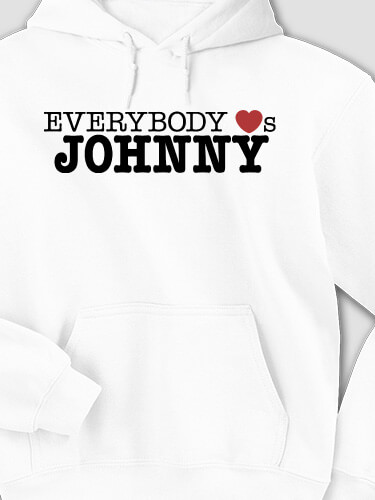 Everybody Loves White Adult Hooded Sweatshirt