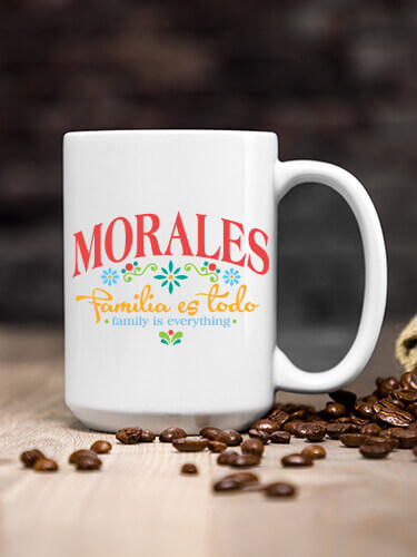 Familia es Todo White Ceramic Coffee Mug (single)