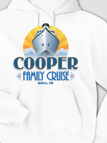 Family Cruise White Adult Hooded Sweatshirt