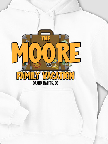 Family Vacation White Adult Hooded Sweatshirt