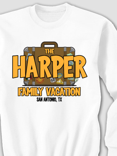 Family Vacation White Adult Sweatshirt
