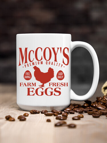 Farm Fresh Eggs White Ceramic Coffee Mug (single)