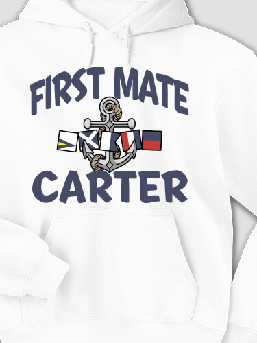 First Mate White Adult Hooded Sweatshirt