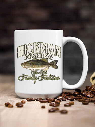 Fishing Family Tradition White Ceramic Coffee Mug (single)