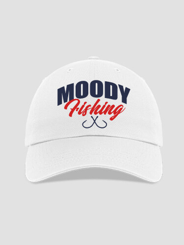 Fishing White Embroidered Hat