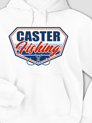 Fishing White Adult Hooded Sweatshirt