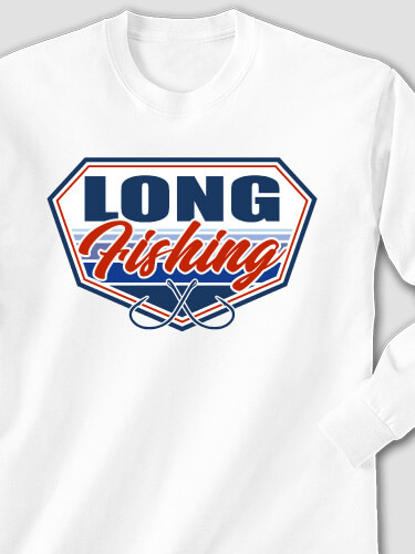 Fishing White Adult Long Sleeve