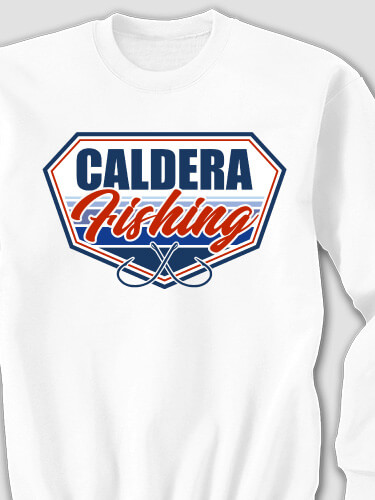 Fishing White Adult Sweatshirt