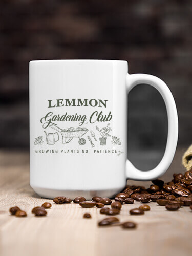 Gardening Club White Ceramic Coffee Mug (single)