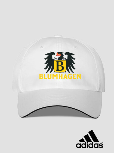 German Monogram White Embroidered Adidas Hat