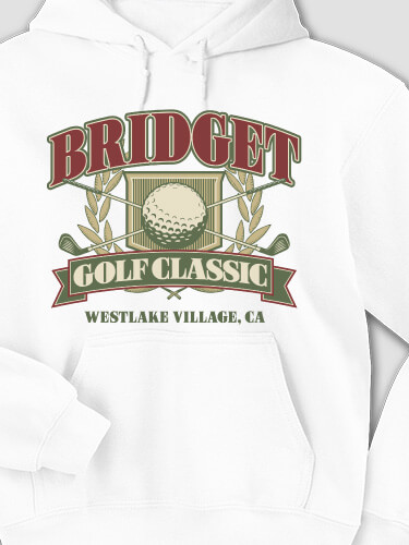 Golf Classic White Adult Hooded Sweatshirt