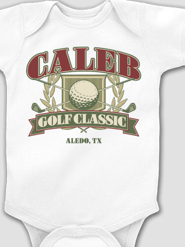 Golf Classic White Baby Bodysuit