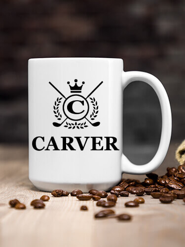 Golf Monogram White Ceramic Coffee Mug (single)