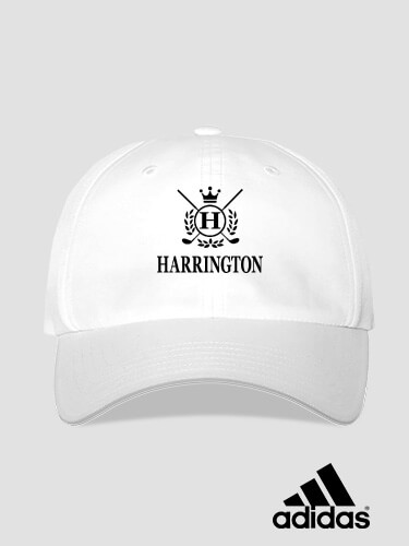 Golf Monogram White Embroidered Adidas Hat