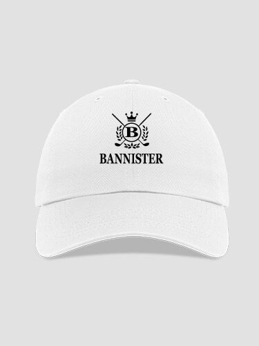Golf Monogram White Embroidered Hat